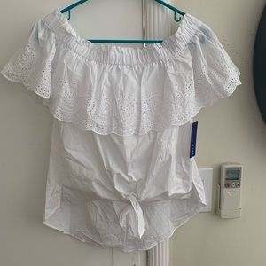 Women’s white off the shoulder blouse
